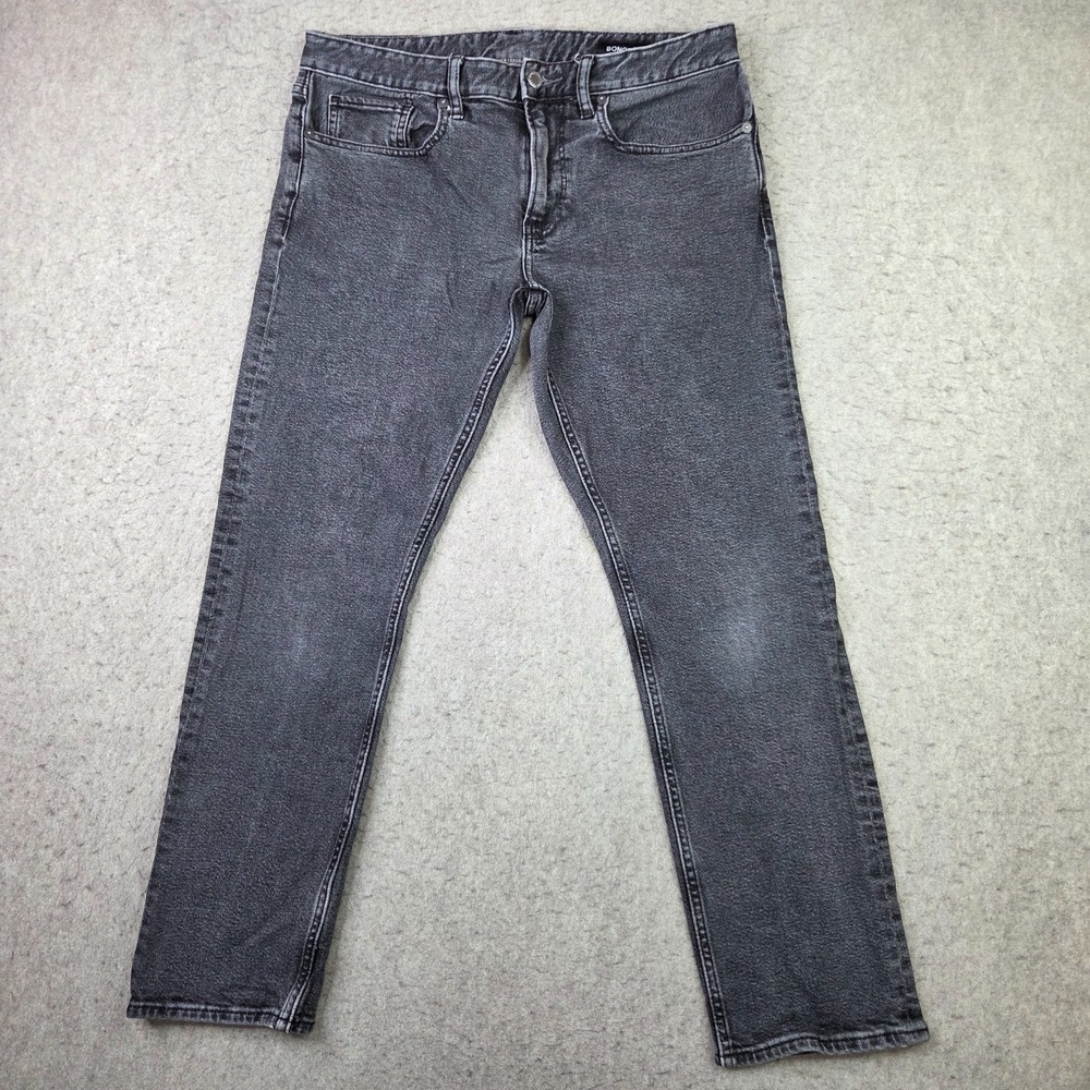 BONOBOS Mens Gray Jeans Slim Fit Size 33x30 Denim Stretch Pants